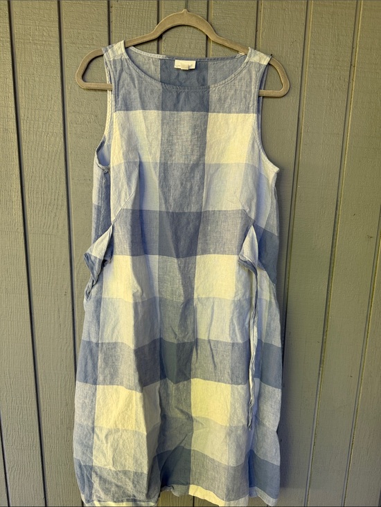J. Jill Dresses & Skirts - J. Jill Blue and White Gingham Sleeveless Midi Dress